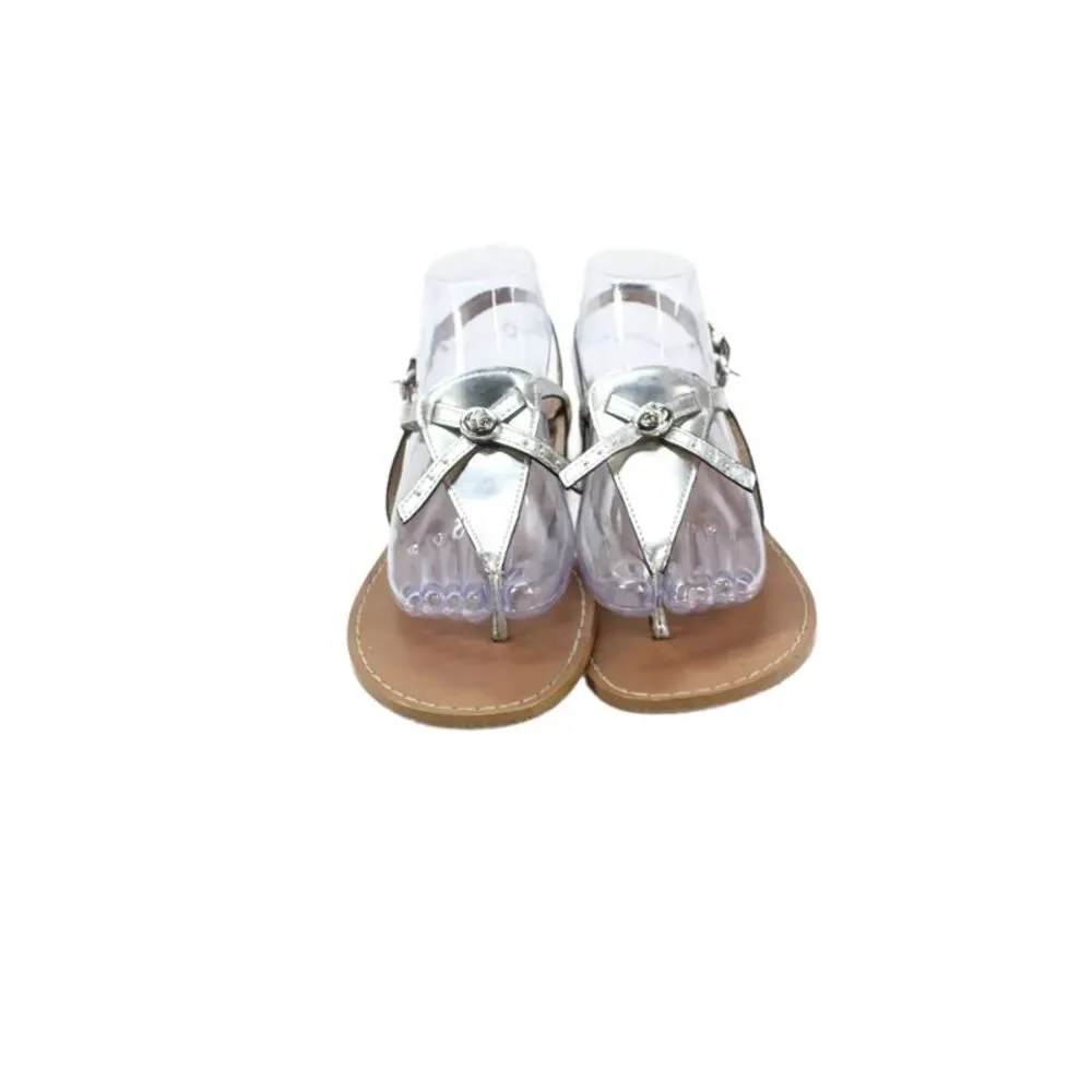 Coach Womens Leather Thong Camara Slingbacks Sandals Silver Size 9 B